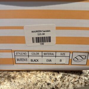 Black EVA Sandals Size 8